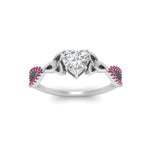 Load image into Gallery viewer, entwined-celtic-heart-shaped-love-knot-pink-sapphire-engagement-ring-in-white-gold-FD9306HTRGSADRPI-NL-WG

