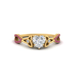 Load image into Gallery viewer, entwined-celtic-heart-shaped-love-knot-pink-sapphire-engagement-ring-in-yellow-gold-FD9306HTRGSADRPI-NL-YG
