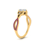 Load image into Gallery viewer, entwined-celtic-heart-shaped-love-knot-pink-sapphire-engagement-ring-in-yellow-gold-FD9306HTRGSADRPI-NL-YG

