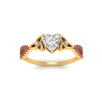 Load image into Gallery viewer, entwined-celtic-heart-shaped-love-knot-pink-sapphire-engagement-ring-in-yellow-gold-FD9306HTRGSADRPI-NL-YG
