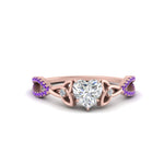 Load image into Gallery viewer, entwined-celtic-heart-shaped-love-knot-purple-topaz-engagement-ring-in-rose-gold-FD9306HTRGVITO-NL-RG
