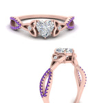 Load image into Gallery viewer, entwined-celtic-heart-shaped-love-knot-purple-topaz-engagement-ring-in-rose-gold-FD9306HTRGVITO-NL-RG
