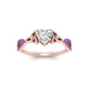 Load image into Gallery viewer, entwined-celtic-heart-shaped-love-knot-purple-topaz-engagement-ring-in-rose-gold-FD9306HTRGVITO-NL-RG