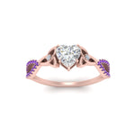 Load image into Gallery viewer, entwined-celtic-heart-shaped-love-knot-purple-topaz-engagement-ring-in-rose-gold-FD9306HTRGVITO-NL-RG
