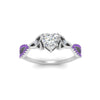 Load image into Gallery viewer, entwined-celtic-heart-shaped-love-knot-purple-topaz-engagement-ring-in-white-gold-FD9306HTRGVITO-NL-WG