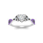 Load image into Gallery viewer, entwined-celtic-heart-shaped-love-knot-purple-topaz-engagement-ring-in-white-gold-FD9306HTRGVITO-NL-WG
