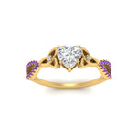 Load image into Gallery viewer, entwined-celtic-heart-shaped-love-knot-purple-topaz-engagement-ring-in-yellow-gold-FD9306HTRGVITO-NL-YG
