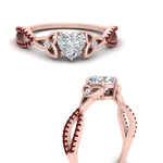 Load image into Gallery viewer, entwined-celtic-heart-shaped-love-knot-ruby-engagement-ring-in-rose-gold-FD9306HTRGRUDR-NL-RG
