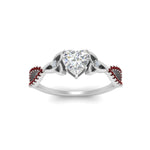 Load image into Gallery viewer, entwined-celtic-heart-shaped-love-knot-ruby-engagement-ring-in-white-gold-FD9306HTRGRUDR-NL-WG

