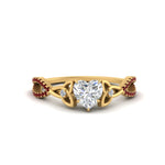 Load image into Gallery viewer, entwined-celtic-heart-shaped-love-knot-ruby-engagement-ring-in-yellow-gold-FD9306HTRGRUDR-NL-YG
