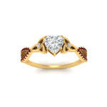 Load image into Gallery viewer, entwined-celtic-heart-shaped-love-knot-ruby-engagement-ring-in-yellow-gold-FD9306HTRGRUDR-NL-YG
