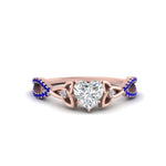 Load image into Gallery viewer, entwined-celtic-heart-shaped-love-knot-sapphire-engagement-ring-in-rose-gold-FD9306HTRGSABL-NL-RG
