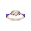 Load image into Gallery viewer, entwined-celtic-heart-shaped-love-knot-sapphire-engagement-ring-in-rose-gold-FD9306HTRGSABL-NL-RG