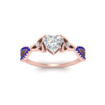 Load image into Gallery viewer, entwined-celtic-heart-shaped-love-knot-sapphire-engagement-ring-in-rose-gold-FD9306HTRGSABL-NL-RG
