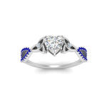 Load image into Gallery viewer, entwined-celtic-heart-shaped-love-knot-sapphire-engagement-ring-in-white-gold-FD9306HTRGSABL-NL-WG

