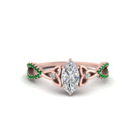 Load image into Gallery viewer, entwined-celtic-marquise-cut-love-knot-emerald-engagement-ring-in-rose-gold-FD9306MQRGEMGR-NL-RG