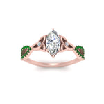 Load image into Gallery viewer, entwined-celtic-marquise-cut-love-knot-emerald-engagement-ring-in-rose-gold-FD9306MQRGEMGR-NL-RG