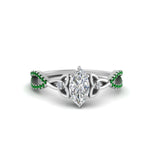 Load image into Gallery viewer, entwined-celtic-marquise-cut-love-knot-emerald-engagement-ring-in-white-gold-FD9306MQRGEMGR-NL-WG