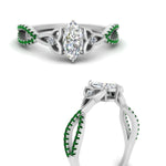 Load image into Gallery viewer, entwined-celtic-marquise-cut-love-knot-emerald-engagement-ring-in-white-gold-FD9306MQRGEMGR-NL-WG
