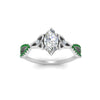 Load image into Gallery viewer, entwined-celtic-marquise-cut-love-knot-emerald-engagement-ring-in-white-gold-FD9306MQRGEMGR-NL-WG