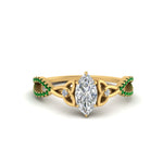 Load image into Gallery viewer, entwined-celtic-marquise-cut-love-knot-emerald-engagement-ring-in-yellow-gold-FD9306MQRGEMGR-NL-YG
