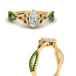 Load image into Gallery viewer, entwined-celtic-marquise-cut-love-knot-emerald-engagement-ring-in-yellow-gold-FD9306MQRGEMGR-NL-YG