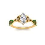 Load image into Gallery viewer, entwined-celtic-marquise-cut-love-knot-emerald-engagement-ring-in-yellow-gold-FD9306MQRGEMGR-NL-YG