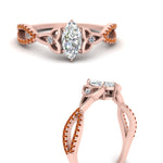 Load image into Gallery viewer, entwined-celtic-marquise-cut-love-knot-orange-sapphire-engagement-ring-in-rose-gold-FD9306MQRGSAOR-NL-RG