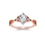 Load image into Gallery viewer, entwined-celtic-marquise-cut-love-knot-orange-sapphire-engagement-ring-in-rose-gold-FD9306MQRGSAOR-NL-RG