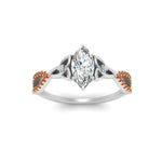 Load image into Gallery viewer, entwined-celtic-marquise-cut-love-knot-orange-sapphire-engagement-ring-in-white-gold-FD9306MQRGSAOR-NL-WG
