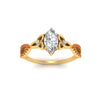 Load image into Gallery viewer, entwined-celtic-marquise-cut-love-knot-orange-sapphire-engagement-ring-in-yellow-gold-FD9306MQRGSAOR-NL-YG
