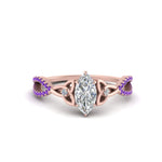 Load image into Gallery viewer, entwined-celtic-marquise-cut-love-knot-purple-topaz-engagement-ring-in-rose-gold-FD9306MQRGVITO-NL-RG
