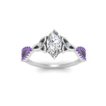 Load image into Gallery viewer, entwined-celtic-marquise-cut-love-knot-purple-topaz-engagement-ring-in-white-gold-FD9306MQRGVITO-NL-WG