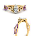 Load image into Gallery viewer, entwined-celtic-marquise-cut-love-knot-purple-topaz-engagement-ring-in-yellow-gold-FD9306MQRGVITO-NL-YG