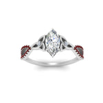 Load image into Gallery viewer, entwined-celtic-marquise-cut-love-knot-ruby-engagement-ring-in-white-gold-FD9306MQRGRUDR-NL-WG