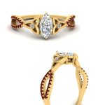 Load image into Gallery viewer, entwined-celtic-marquise-cut-love-knot-ruby-engagement-ring-in-yellow-gold-FD9306MQRGRUDR-NL-YG