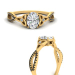 Load image into Gallery viewer, entwined-celtic-oval-shaped-love-knot-black-diamond-engagement-ring-in-yellow-gold-FD9306OVRGBLACK-NL-YG
