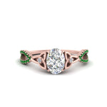 Load image into Gallery viewer, entwined-celtic-oval-shaped-love-knot-emerald-engagement-ring-in-rose-gold-FD9306OVRGEMGR-NL-RG
