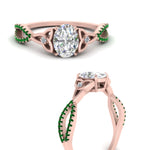 Load image into Gallery viewer, entwined-celtic-oval-shaped-love-knot-emerald-engagement-ring-in-rose-gold-FD9306OVRGEMGR-NL-RG
