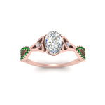 Load image into Gallery viewer, entwined-celtic-oval-shaped-love-knot-emerald-engagement-ring-in-rose-gold-FD9306OVRGEMGR-NL-RG
