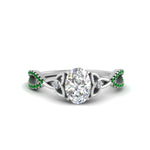 Load image into Gallery viewer, entwined-celtic-oval-shaped-love-knot-emerald-engagement-ring-in-white-gold-FD9306OVRGEMGR-NL-WG
