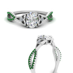 Load image into Gallery viewer, entwined-celtic-oval-shaped-love-knot-emerald-engagement-ring-in-white-gold-FD9306OVRGEMGR-NL-WG
