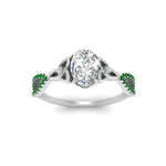 Load image into Gallery viewer, entwined-celtic-oval-shaped-love-knot-emerald-engagement-ring-in-white-gold-FD9306OVRGEMGR-NL-WG
