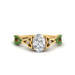 Load image into Gallery viewer, entwined-celtic-oval-shaped-love-knot-emerald-engagement-ring-in-yellow-gold-FD9306OVRGEMGR-NL-YG
