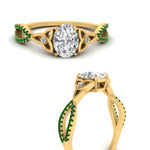 Load image into Gallery viewer, entwined-celtic-oval-shaped-love-knot-emerald-engagement-ring-in-yellow-gold-FD9306OVRGEMGR-NL-YG
