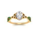 Load image into Gallery viewer, entwined-celtic-oval-shaped-love-knot-emerald-engagement-ring-in-yellow-gold-FD9306OVRGEMGR-NL-YG
