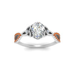 Load image into Gallery viewer, entwined-celtic-oval-shaped-love-knot-orange-sapphire-engagement-ring-in-white-gold-FD9306OVRGSAOR-NL-WG
