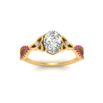 Load image into Gallery viewer, entwined-celtic-oval-shaped-love-knot-pink-sapphire-engagement-ring-in-yellow-gold-FD9306OVRGSADRPI-NL-YG
