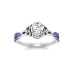 Load image into Gallery viewer, entwined-celtic-oval-shaped-love-knot-purple-topaz-engagement-ring-in-white-gold-FD9306OVRGVITO-NL-WG
