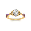 Load image into Gallery viewer, entwined-celtic-oval-shaped-love-knot-purple-topaz-engagement-ring-in-yellow-gold-FD9306OVRGVITO-NL-YG